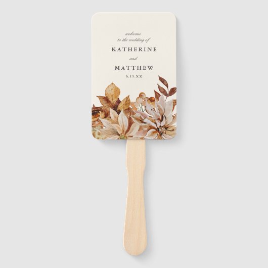 Hochzeitsprogramm für die Blumen-Erde-Tones im ele Fächer (Vorderseite)