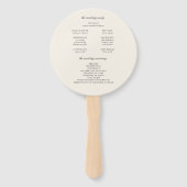 Hochzeitsprogramm für die Blumen-Erde-Tones im ele Fächer (Rückseite)