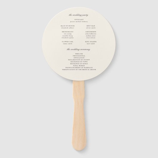 Hochzeitsprogramm für die Blumen-Erde-Tones im ele Fächer (Rückseite)