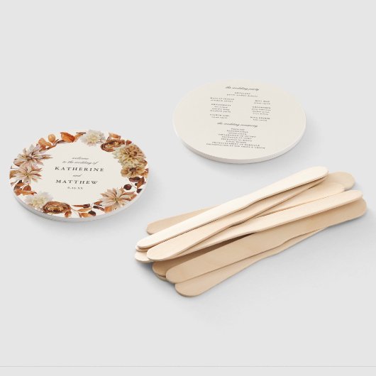 Hochzeitsprogramm für die Blumen-Erde-Tones im ele Fächer (Non-assembled)