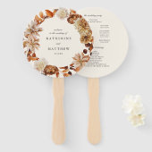 Hochzeitsprogramm für die Blumen-Erde-Tones im ele Fächer (Vorne und Hinten)