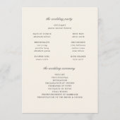 Hochzeitsprogramm für die Blumen-Erde-Tones im ele Programm (Rückseite)