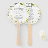 Hochzeitsprogramm für die Blumengrün von Elfenbein Fächer (Vorne und Hinten)