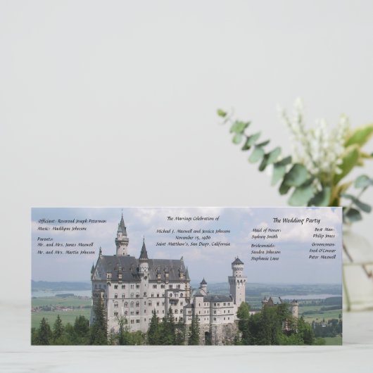 Hochzeitsprogramm für die Burg Programm (Stehend Vorderseite)