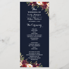 Hochzeitsprogramm für die Burgunder Marine Programm