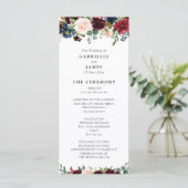 Hochzeitsprogramm für die Burgunder Marine Programm (Stehend Vorderseite)