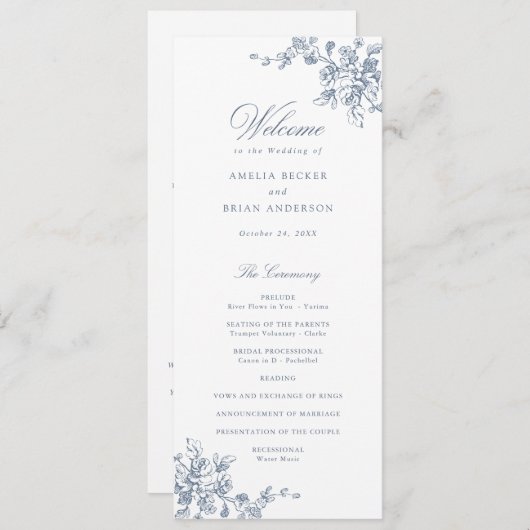 Hochzeitsprogramm für die französische Kulturstadt Programm (Vorne/Hinten)