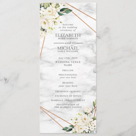 Hochzeitsprogramm für die geometrische Form der we Programm (Vorderseite)