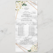 Hochzeitsprogramm für die geometrische Form der we Programm (Rückseite)