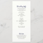 Hochzeitsprogramm für die Hochzeit von Meereswelle Programm (Rückseite)