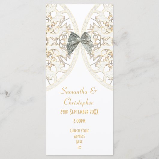 Hochzeitsprogramm für die Hochzeitskirche Programm (Vorderseite)