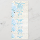Hochzeitsprogramm für die hübsche pastellblaue Kir Programm (Rückseite)