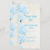 Hochzeitsprogramm für die hübsche pastellblaue Kir Programm (Vorne/Hinten)