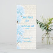 Hochzeitsprogramm für die hübsche pastellblaue Kir Programm (Stehend Vorderseite)