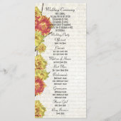 Hochzeitsprogramm für die Kirche in Gelb Programm (Rückseite)