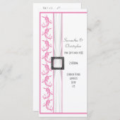 Hochzeitsprogramm für die Kirche in Pastellrosa un Programm (Vorne/Hinten)