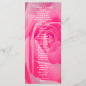 Hochzeitsprogramm für die Kirche in Rosa Programm (Rückseite)