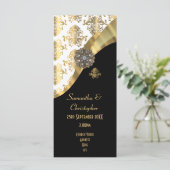 Hochzeitsprogramm für die Kirche mit Gold und schw Programm (Stehend Vorderseite)
