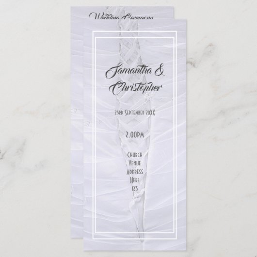 Hochzeitsprogramm für die Kirche Programm (Vorne/Hinten)