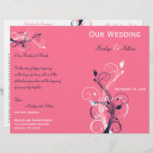 Hochzeitsprogramm für die Marine, Rosa und Weiße F (Vorne/Hinten)