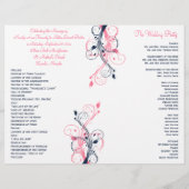 Hochzeitsprogramm für die Marine, Rosa und Weiße F (Rückseite)