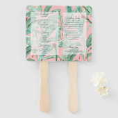 Hochzeitsprogramm für die rosa tropische Bananenpa Fächer (Vorne und Hinten)