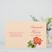 Hochzeitsprogramm für die Rose Rotorange (Stehend Vorderseite)