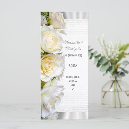 Hochzeitsprogramm für die Rosenblütenkirche Programm (Stehend Vorderseite)