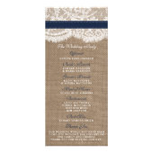 Hochzeitsprogramm für die Rustikale Navy Werbekarte (Hinten)
