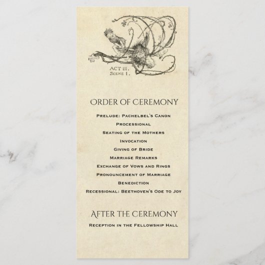 Hochzeitsprogramm für die Sommernacht Programm (Rückseite)