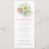 Hochzeitsprogramm für die Wasserfarbenfeder Programm (Rückseite)