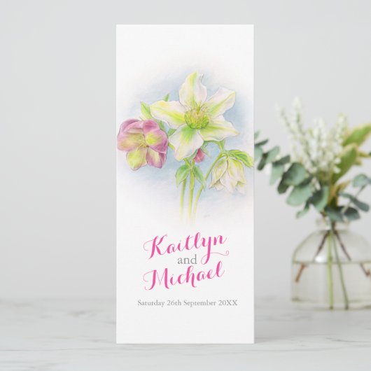 Hochzeitsprogramm für die Wasserfarbenfeder Programm (Stehend Vorderseite)