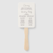 Hochzeitsprogramm für die Wildblume Meadow Cream Fächer (Rückseite)