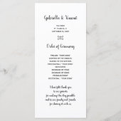 Hochzeitsprogramm für Doppel-Stalltüren Programm (Rückseite)