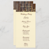 Hochzeitsprogramm für dunkle Holzcreme-Blätter Programm (Vorne/Hinten)