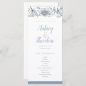 Hochzeitsprogramm für Dusty Blue & Blush-Blume Programm (Vorne/Hinten)