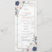 Hochzeitsprogramm für Dusty Blue Blush Pink Programm (Vorderseite)