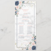 Hochzeitsprogramm für Dusty Blue Blush Pink Programm (Rückseite)