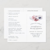 Hochzeitsprogramm für Dusty Blue Coral Floral (Vorne/Hinten)