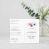 Hochzeitsprogramm für Dusty Blue Coral Floral (Stehend Vorderseite)