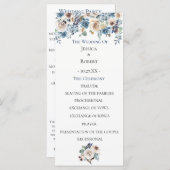 Hochzeitsprogramm für Dusty Blue Floral Programm (Vorne/Hinten)