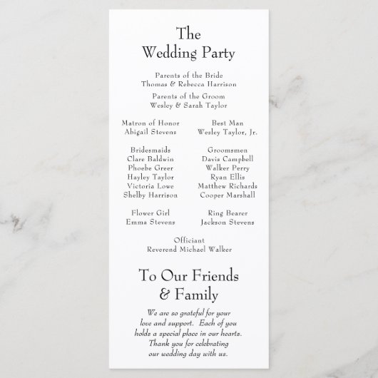 Hochzeitsprogramm für Dusty Blue Floral Wappen Programm (Rückseite)