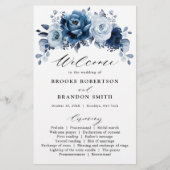 Hochzeitsprogramm für Dusty Blue Slate Navy (Vorderseite)