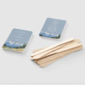 Hochzeitsprogramm für Dusty Blue Watercolor Fächer (Non-assembled)