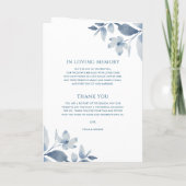 Hochzeitsprogramm für Dusty Blue Watercolor Programm (Rückseite)