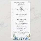 Hochzeitsprogramm für Dusty Blue Watercolor Programm (Vorne/Hinten)