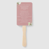 Hochzeitsprogramm für Dusty Rose Floral String Lig Fächer (Rückseite)