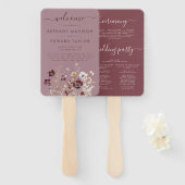 Hochzeitsprogramm für Dusty Rose Wildblume Fächer (Vorne und Hinten)