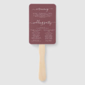 Hochzeitsprogramm für Dusty Rose Wildblume Fächer (Rückseite)