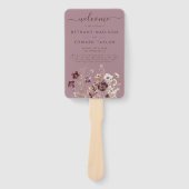 Hochzeitsprogramm für Dusty Rose Wildblume Fächer (Vorderseite)